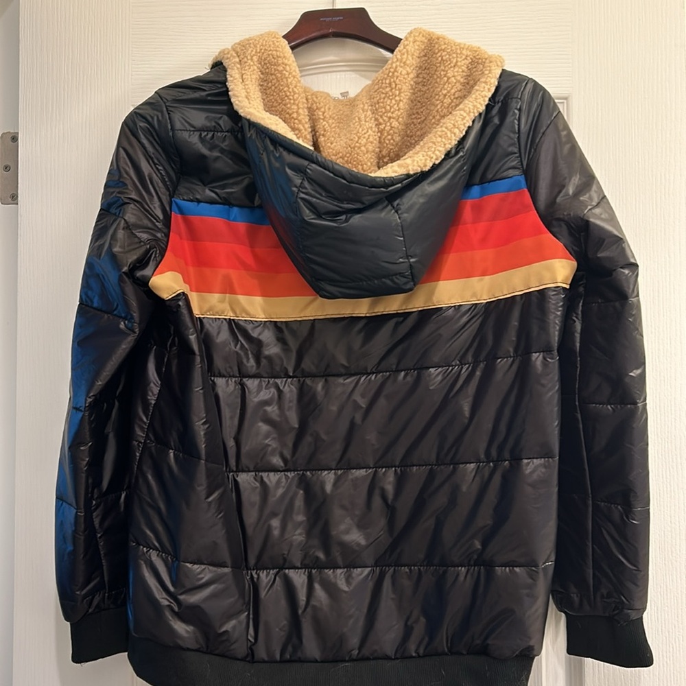 WOMENS Black Jacket with Multicolor Stripes - Picture 2 of 2